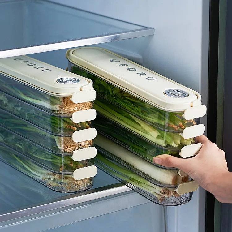 小葱香菜保鲜盒冰箱收纳盒食品级芫荽整根姜蒜挂面条蔬菜储物神器
