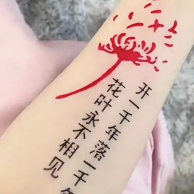 69组纹身贴镂空贴纸大型人物红色图案温柔持久性系列套餐时尚