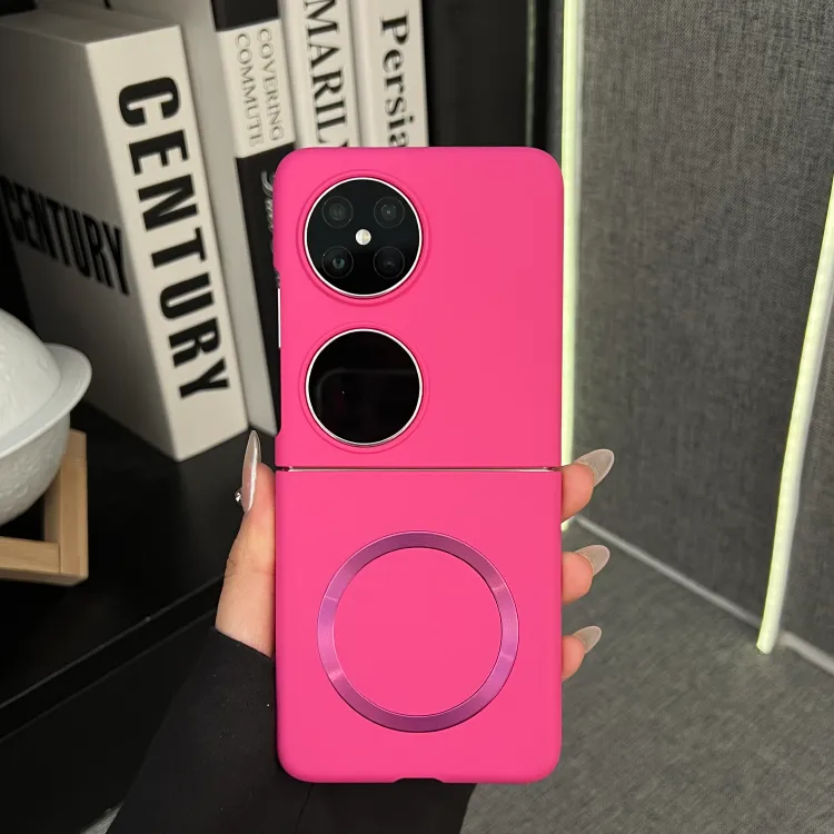  个性玫红超薄磁吸适用华为pocket2手机壳pockets折叠屏小米荣耀