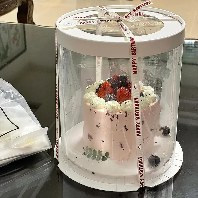 透明圆形蛋糕盒四寸六寸4寸6寸8寸10寸双层加高生日蛋糕包装盒子
