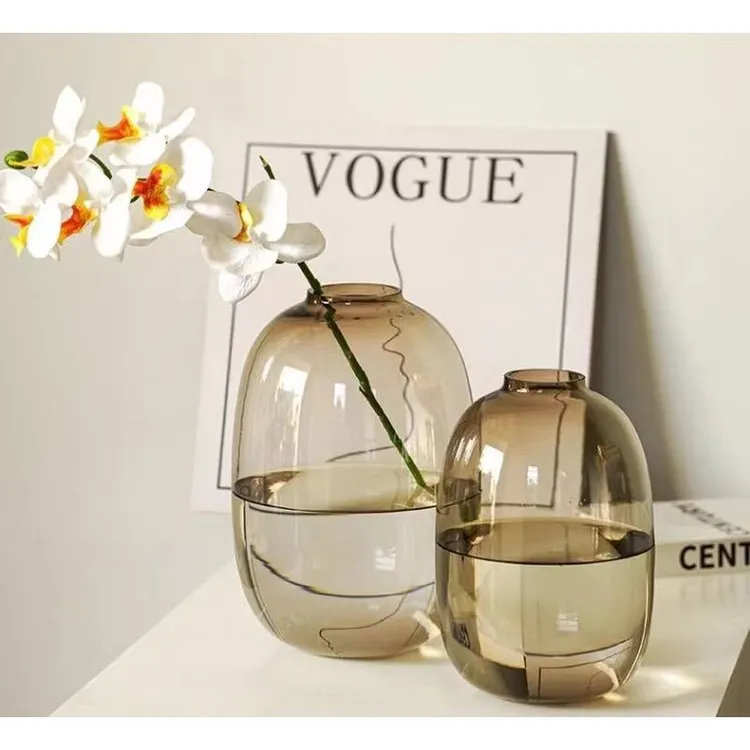 绿植专用花瓶大肚花瓶新款绿色水培灯笼网红花瓶卧室简约家居家居