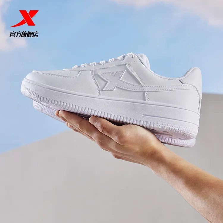 特步空军一号小白鞋男鞋春季白色厚底板鞋时尚百搭休闲运动鞋女款商品图