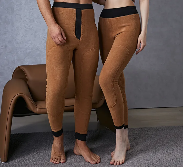 【心选-织片驼绒裤】冬季加厚驼绒棉裤男女士加绒保暖裤打底高腰