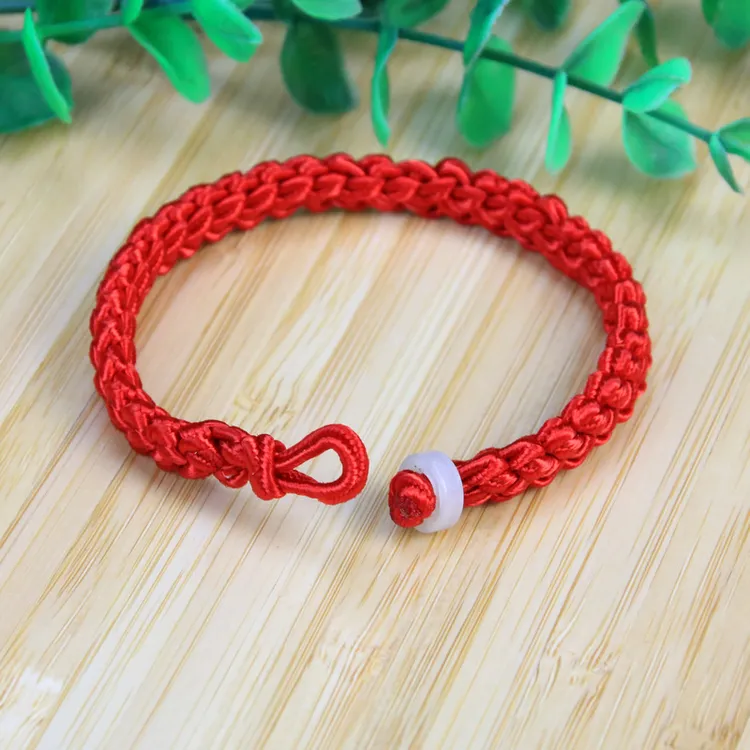 非金属布艺手链 红绳手链本命年男女士平安好运玉米结红手绳百搭