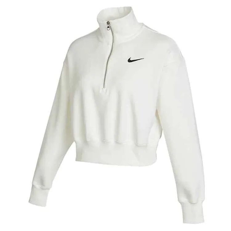 nike耐克女子NSW PHNX FLC QZ CROP针织套头衫DQ5768-133