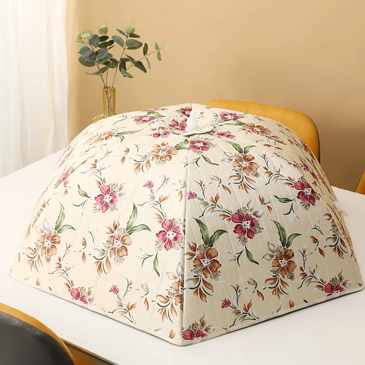 冬季加厚保温菜罩家用可折叠剩饭剩菜保护罩防尘饭桌菜盖餐桌罩