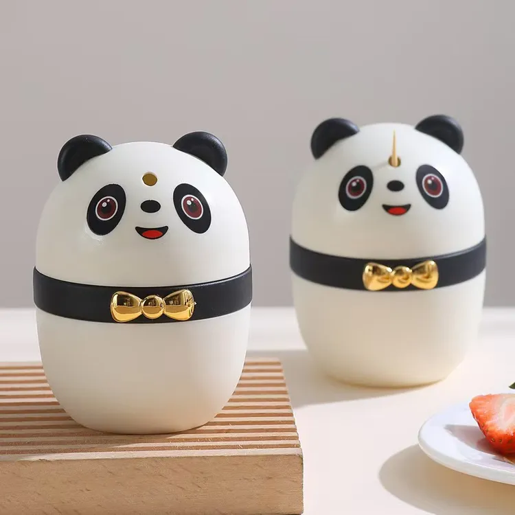 新款可爱小熊智能按压式牙签盒自动弹出牙签筒家用精致餐厅牙签罐