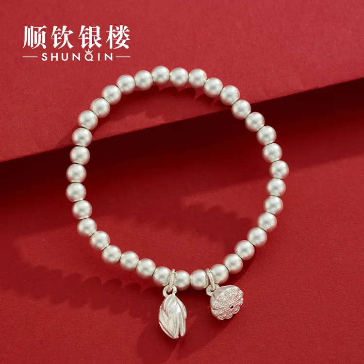 顺钦银楼 足银手链 999两世欢手链手串气质时尚手链百搭女生传承