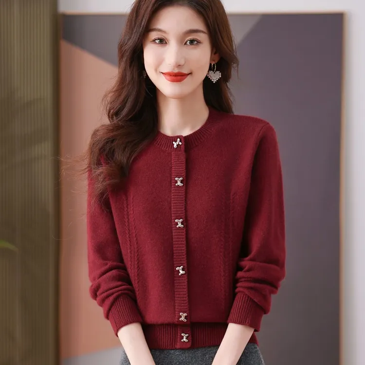 2024新款针织衫毛衣女开衫秋冬外穿外套高级感时尚短款羊毛衫上衣