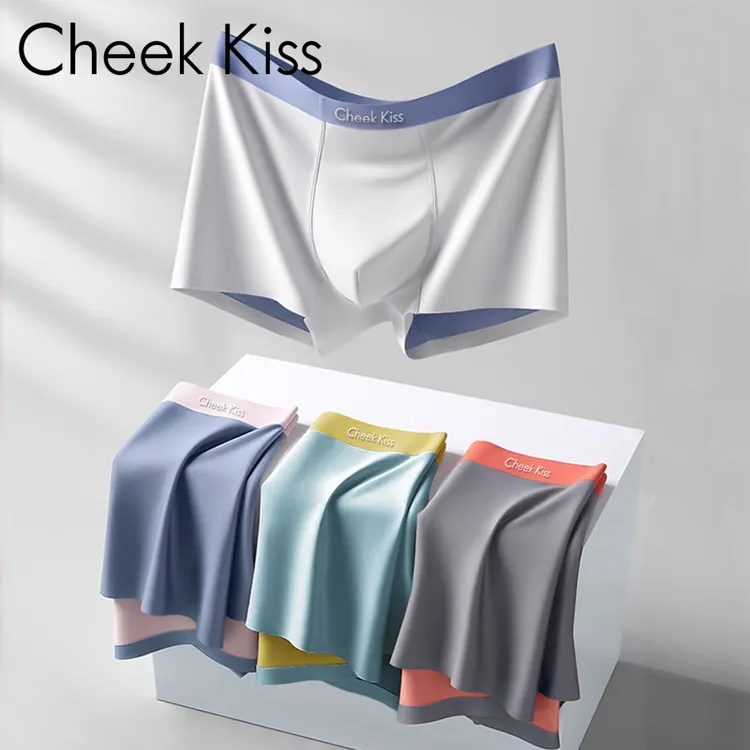 CheekKiss透气男士无痕桑蚕丝高档男生双面双色100支莫代尔平角裤