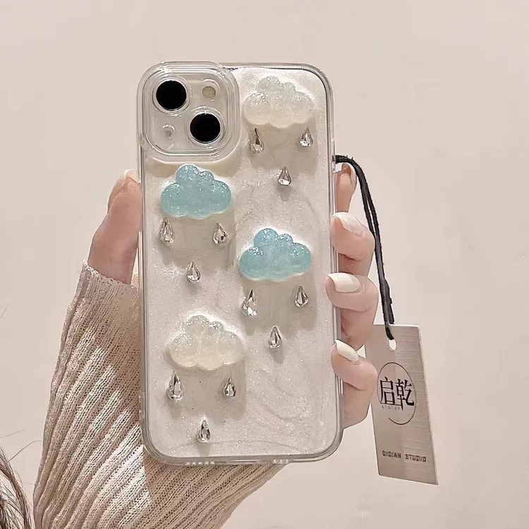 小众高级感立体水晶云朵钻石iPhone14pro新款苹果13手机壳15pro套