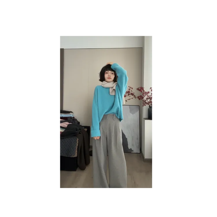【金标重磅大羊毛衣】秋冬款简约毛衣纯色套头加厚宽松毛衣外穿上衣