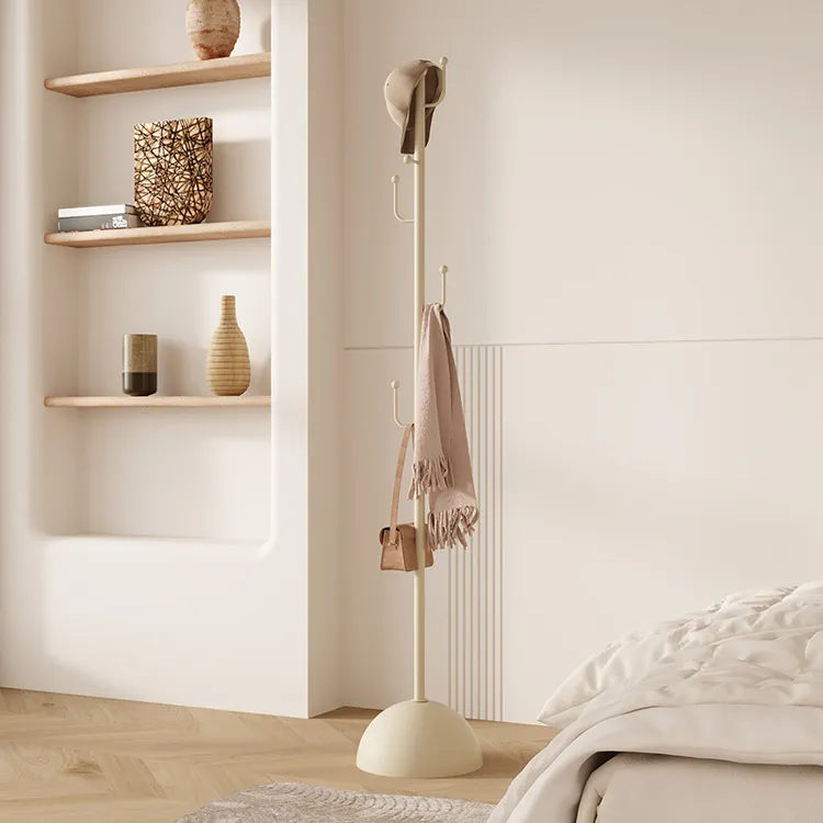 奶油风网红卧室挂衣架床边放衣服神器挂衣置物架子落地小型衣帽架