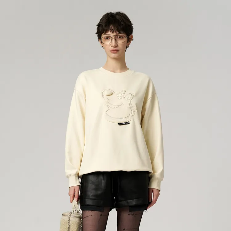 【敖陪陪粉丝专属】UTI米白色卫衣UK4D0194491