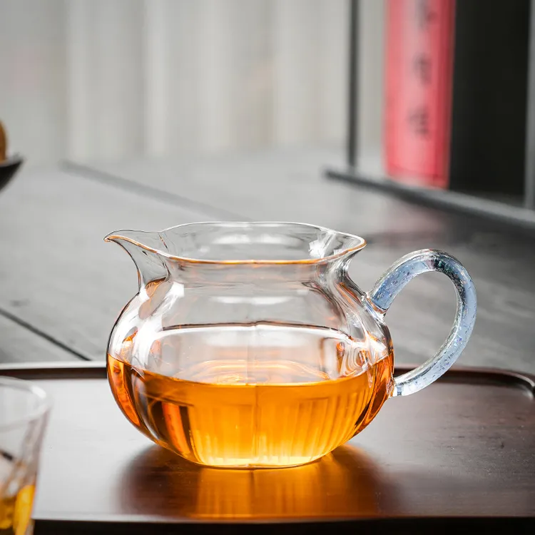 日式公杯南瓜茶海高档公道杯炫彩泡茶带把分茶器家用匀杯功夫