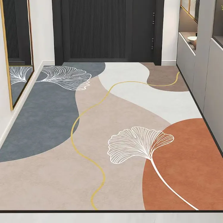 硅藻泥高档轻奢玄关入门地垫满铺吸水防滑可裁剪可定制耐脏免清洗