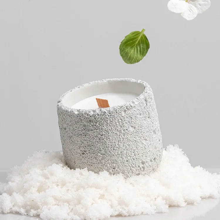 水泥杯天然桂花香薰蜡烛室内家用持久清新高级感卧室小众点燃香氛