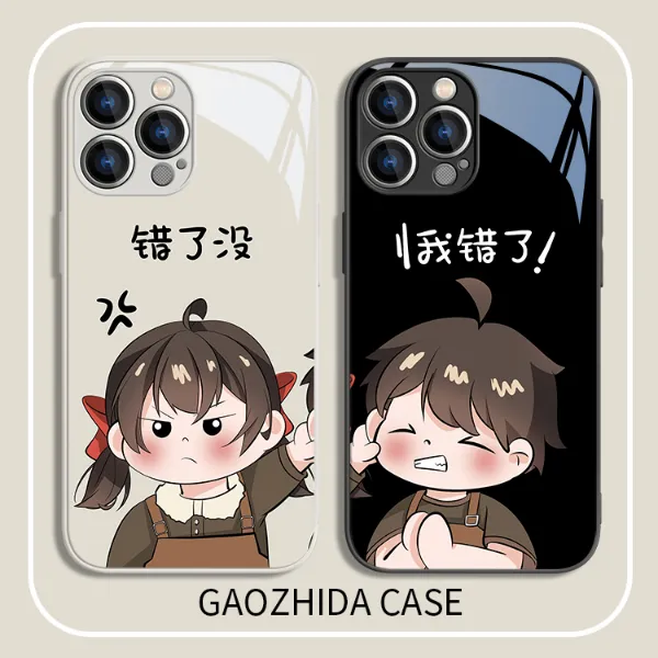 适用苹果17/华为pura70/小米14/oppo/vivo情侣个性男女网红手机壳