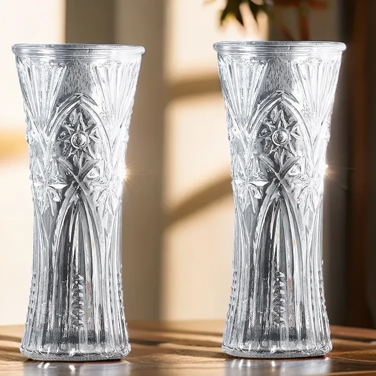 玻璃花瓶桌面透明水养富贵竹百合花瓶客厅办公室简约绿植插花摆件