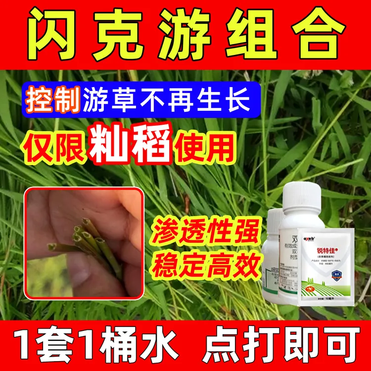 闪克游组合 稻田苗后控制游草双穗雀稗稗草糯稻粳稻勿用