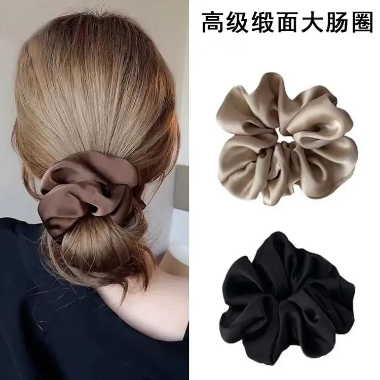 高级绸缎面大肠发圈女新款头绳扎头发饰ins网红过年头饰大号女童