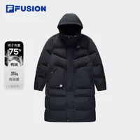 FILA FUSION男士冬季款连帽长款羽绒服时尚舒适高蓬松T11M443902