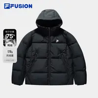 FILA FUSION斐乐潮牌女羽绒服冬鸭绒连帽运动外套T11W441903