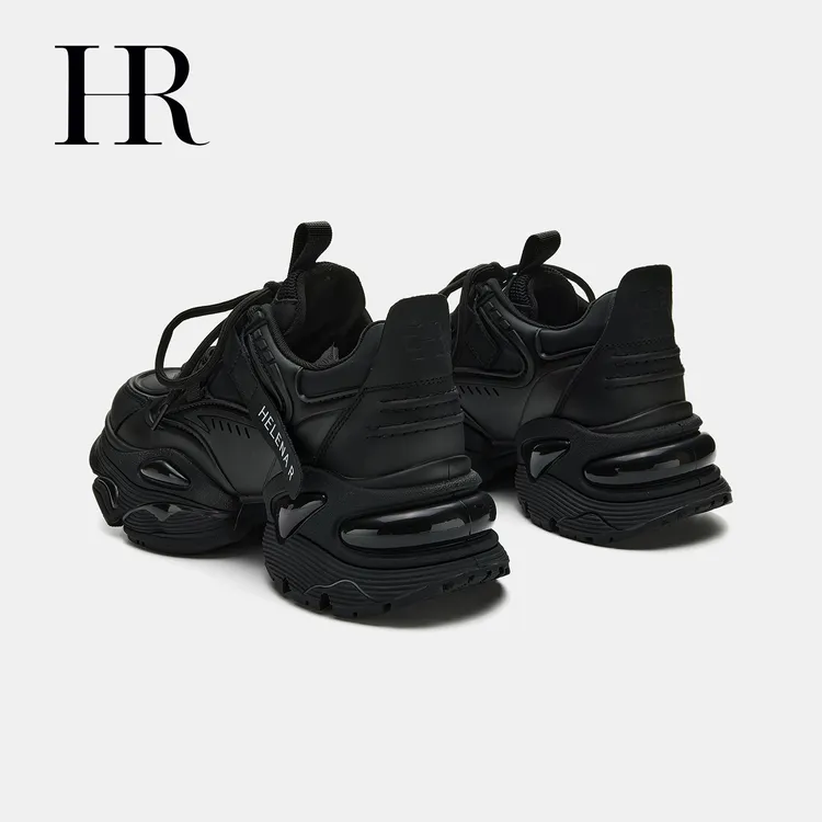 HR/赫莲娜老爹鞋女2023秋冬新款真皮增高厚底鞋小个子休闲运动鞋