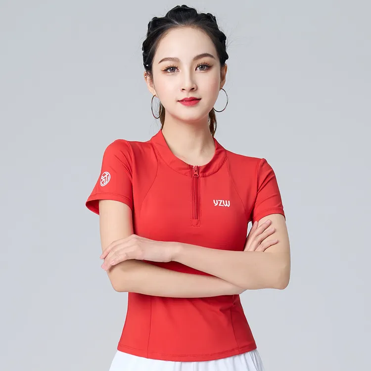 XVRV2025夏季半拉链短袖T恤t速干健身衣跑步运动透气运动速干衣