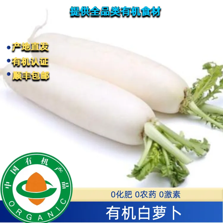 有机白萝卜3斤装 有机认证证书有机码齐全无农残可生吃
