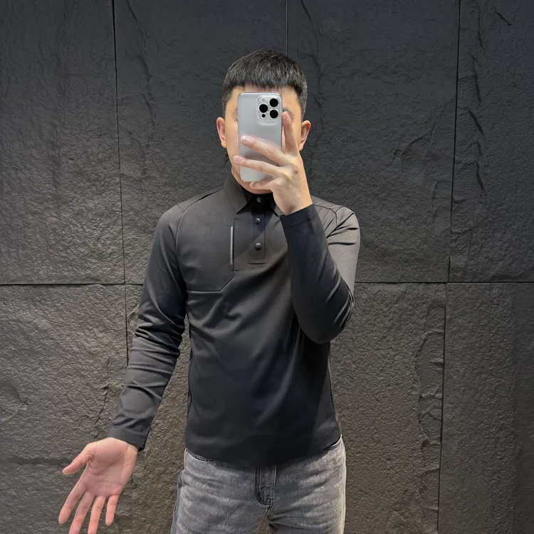 HG-9935冬季新款男士休闲百搭翻领商务加绒polo衫