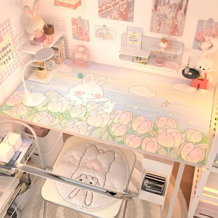 定制ins少女梳妆台小清新宿舍防水化妆桌布学生皮革书桌垫写字垫
