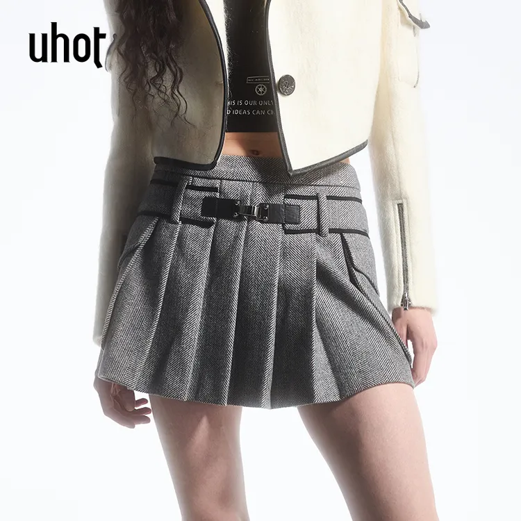 uhot 灰色短裙 UWFW2Q366