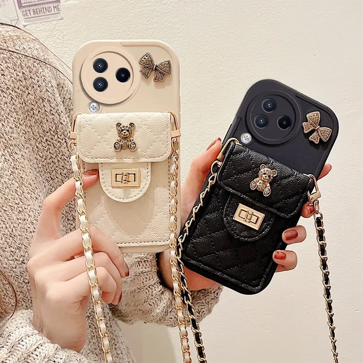 适用小米Civi3手机壳23046PNC9C蝴蝶结小熊斜挎潮牌软胶网红创意