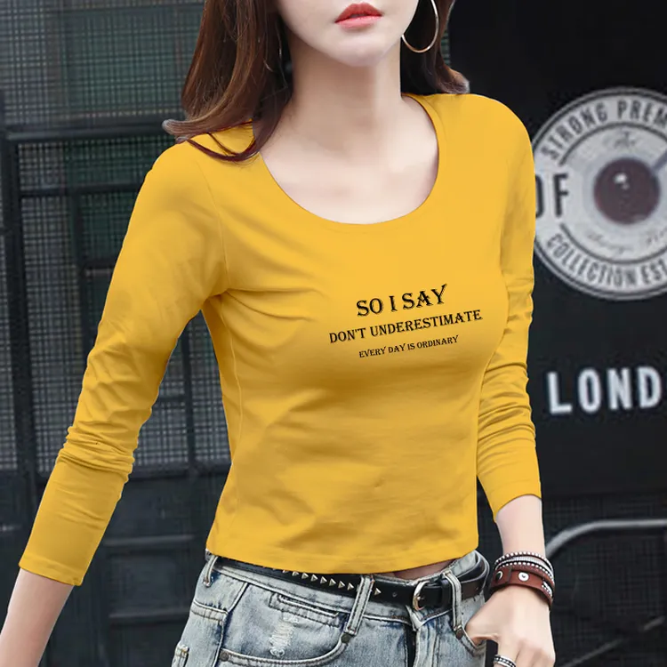 长袖t恤女短款漏肚脐修身秋装2025新款打底衫高腰露脐早春女上衣