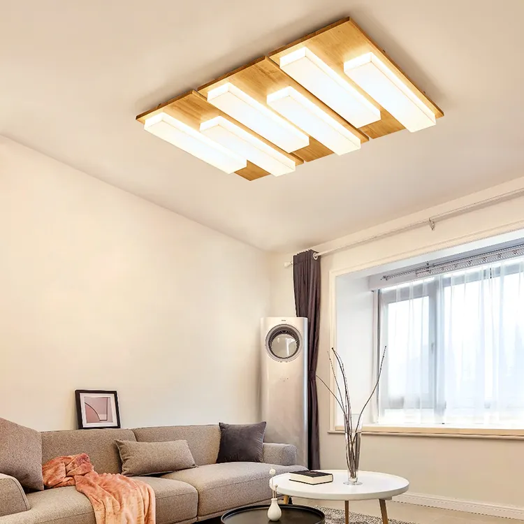 日式客厅灯简约全光谱北欧LED灯原木实木灯具餐厅主卧室吸顶灯