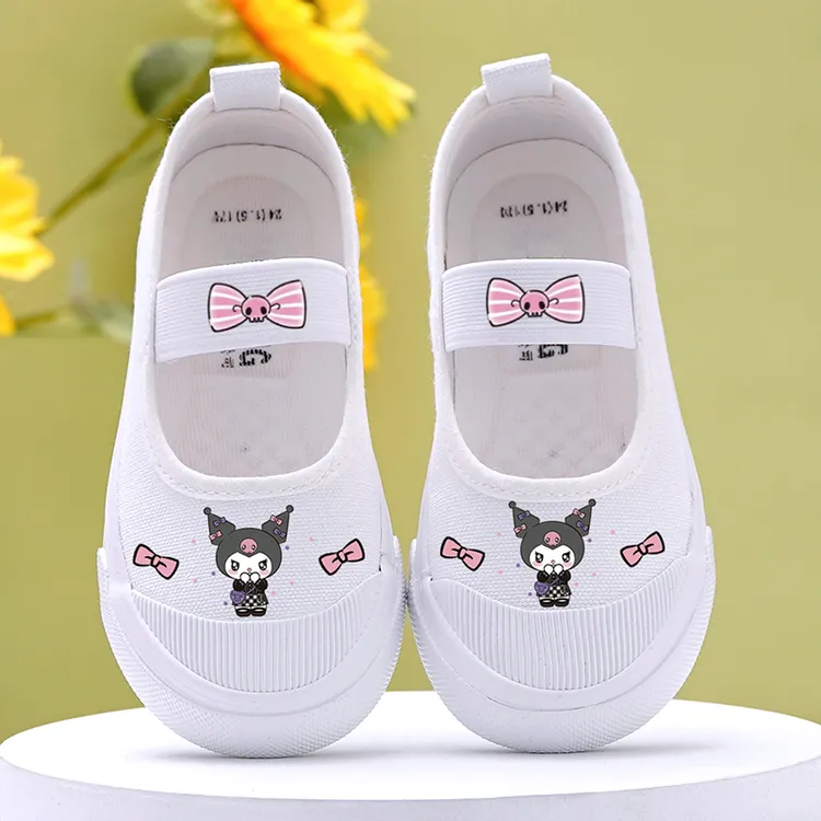 女童小白鞋幼儿园帆布鞋室内小学生表演鞋休闲透气软底艾莎公主鞋
