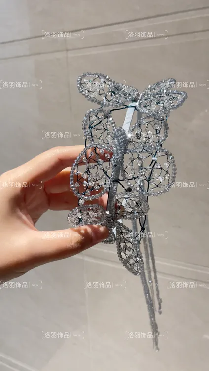 「凝露蝴蝶」西子家晶石手工高定发箍轻奢超仙小众百搭时尚个性复古