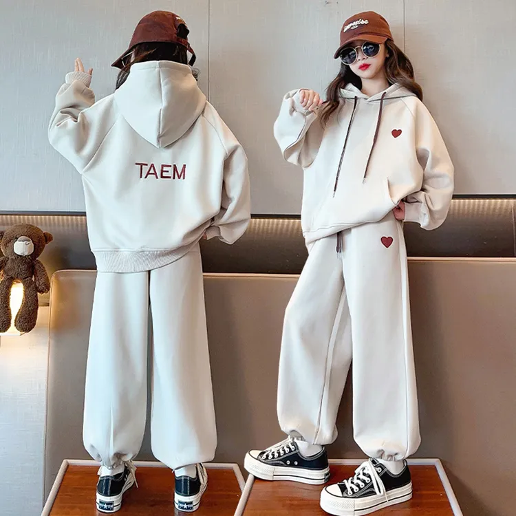 女童秋套装2024新款女童装中大儿童卫衣运动服大童两件套秋冬加绒