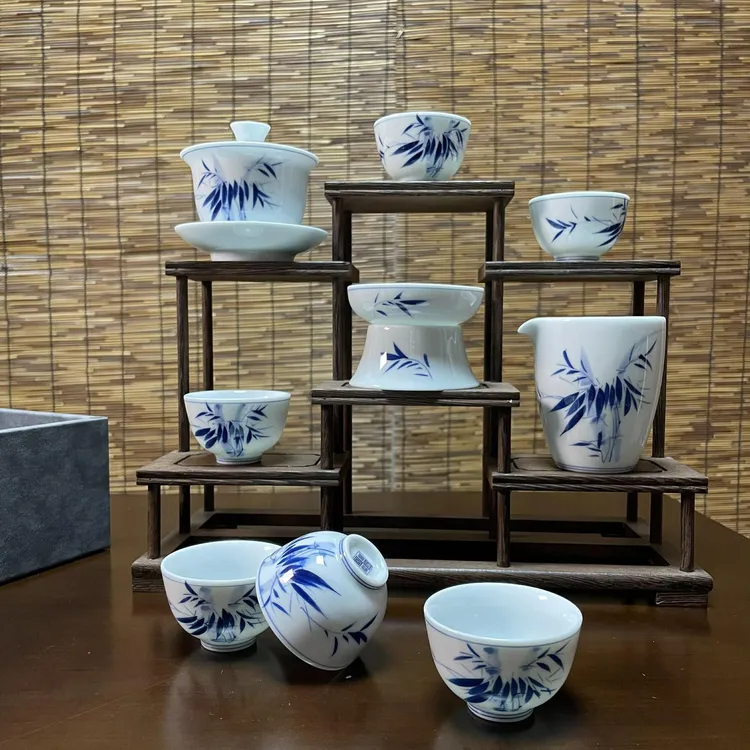 景德镇手绘茶具礼盒9件套装