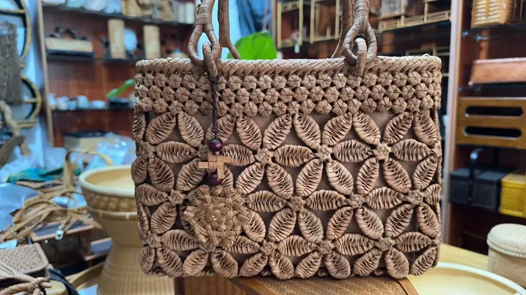 阅竹堂非遗野生葡萄藤花开富贵包，手工编织，出口品质