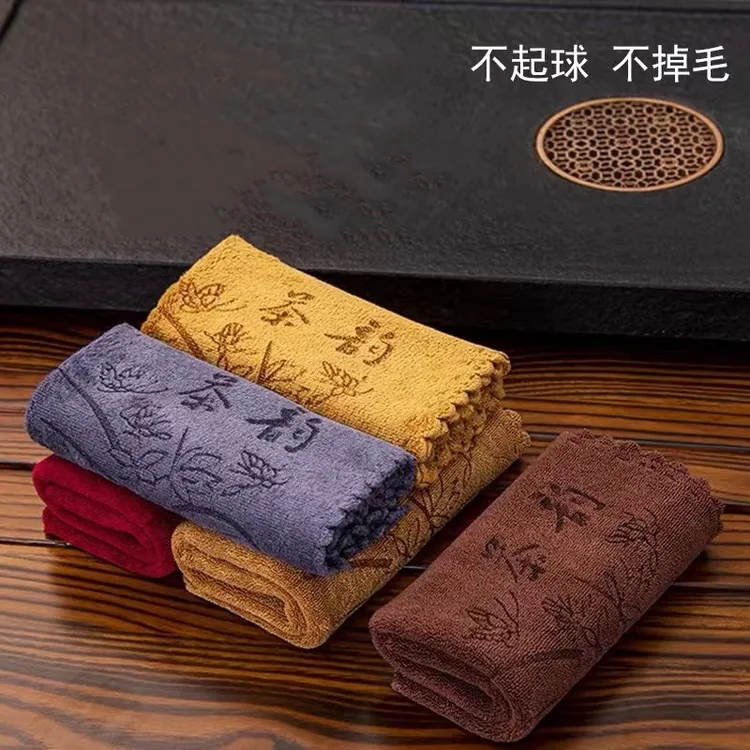 功夫茶巾高档茶布吸水加厚大号长条布茶具毛巾茶几茶桌茶台抹布垫