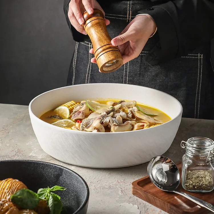 创意陶瓷大汤碗酸菜鱼大盆碗简约家用汤盆干锅盆毛血旺水煮鱼大碗