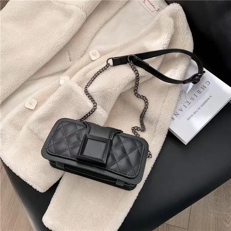 韩国秋冬菱格女士小包包2024新款潮时尚流行百搭单肩包网红斜挎包