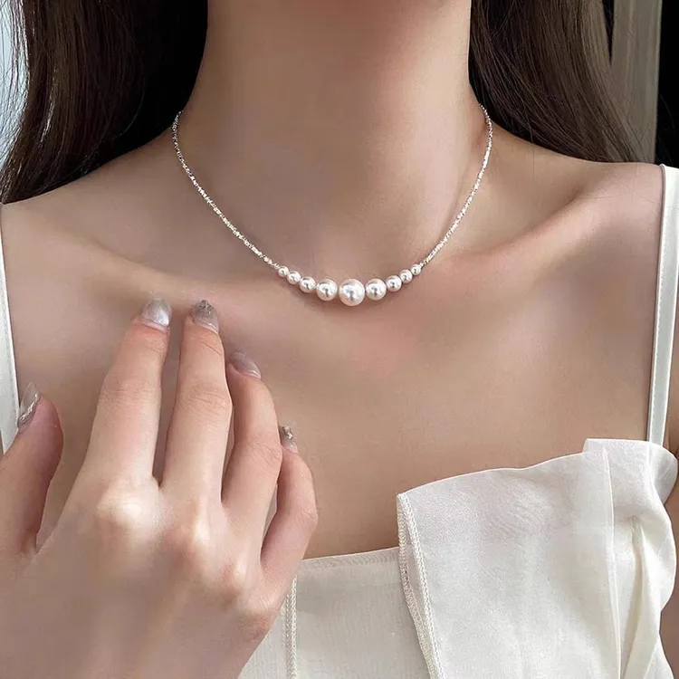 钛钢项链 钛钢项链新款几两颈链轻奢小众项链气质配饰锁骨链女