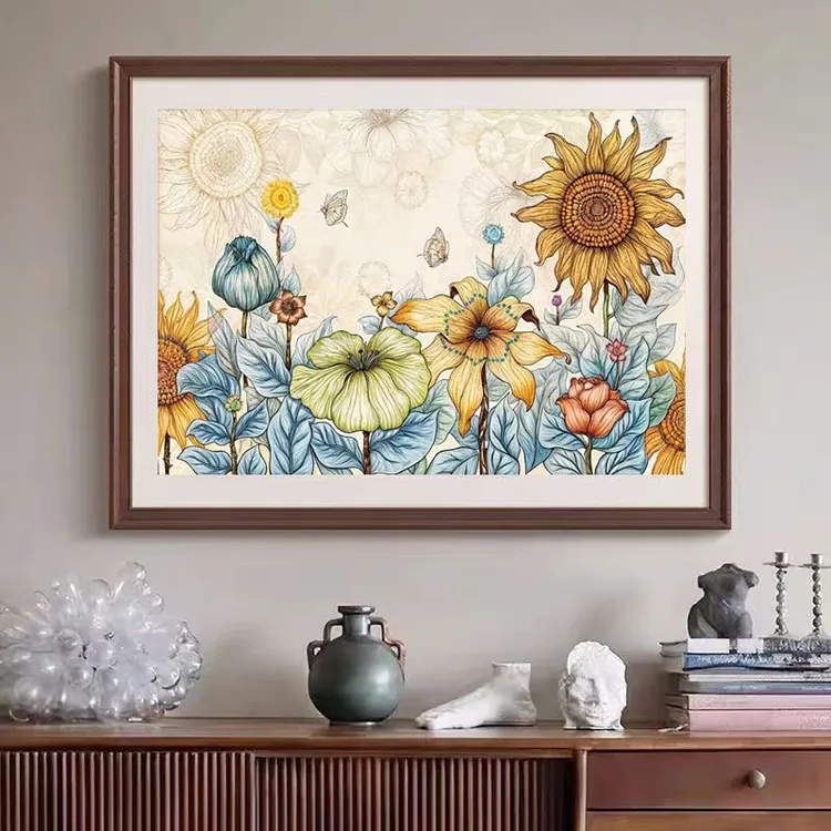 十字绣套装：向阳生活  大格四股绣60*80厘米 ​白布38色满绣