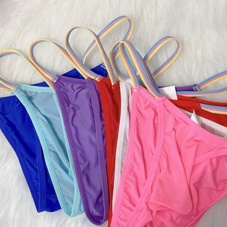 时尚低腰三角一根带男士内裤2条装