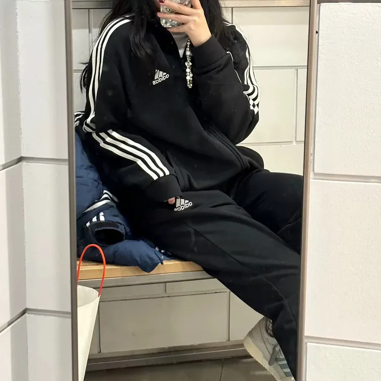 adidas阿迪达斯运动套装男女春秋休闲运动裤外套两件套IC6766