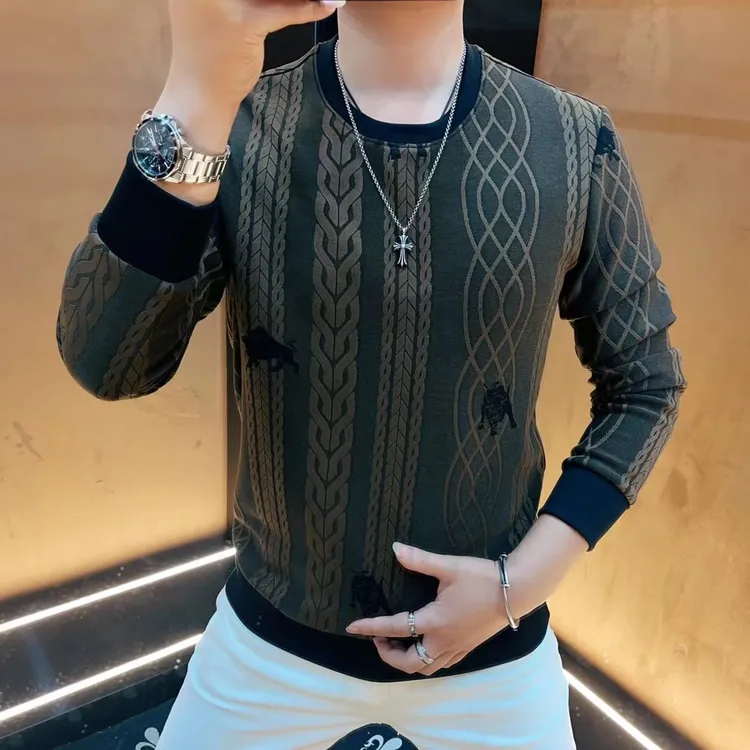 卫衣春季男上衣打底衫休闲卫衣长袖网红时尚百搭潮流翻领舒适保暖