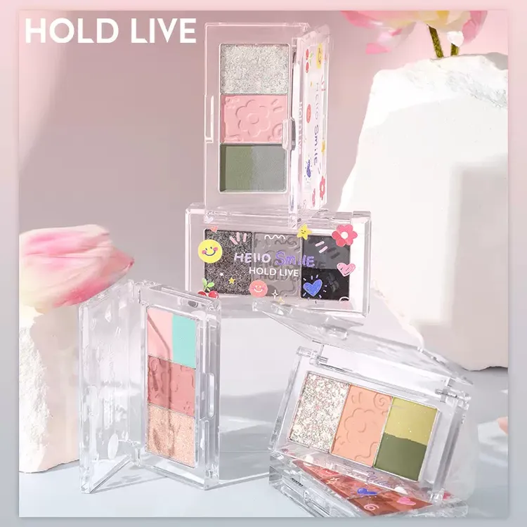 【官方店】HOLD LIVE口袋眼影盘四色黑玫瑰大地哑光亮片便携纯欲